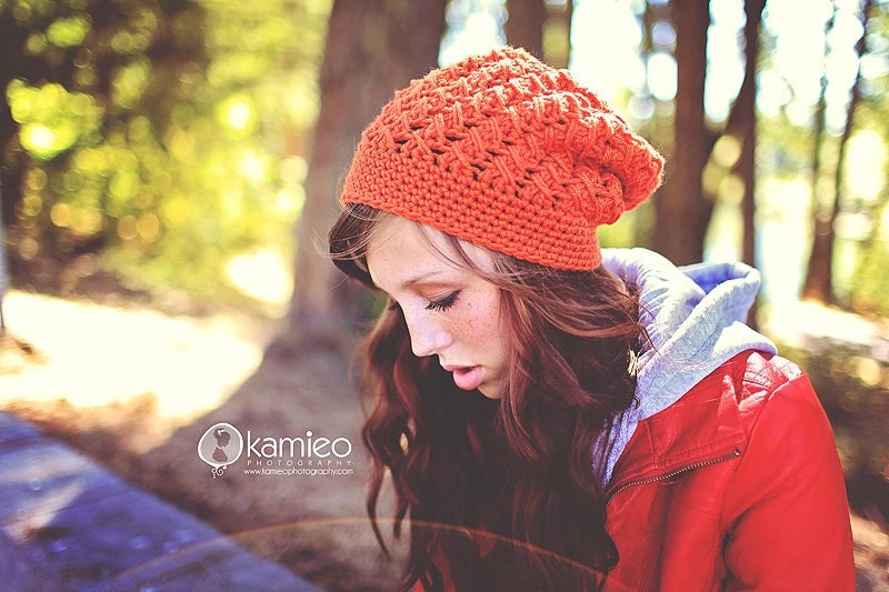 Instant Download, Fall Slouch Hat Pattern, PDF FIle