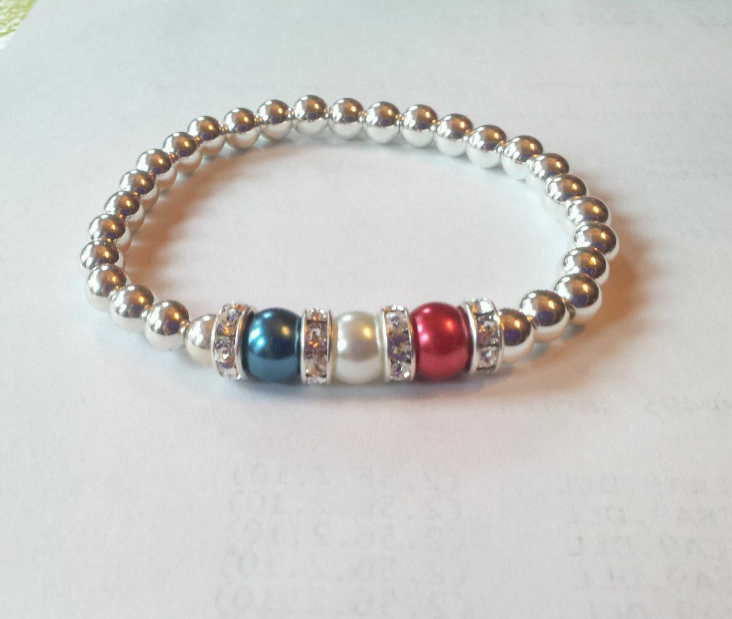 Sterling Silver Swarovskir Pearl Bracelet With Swarovski Crystals Mother's Bracelet Bridal Bridesmaid Bride Customize