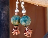 NEW ARRIVAL, Chrysocolla & Copper Earrings