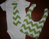 Chevron Tie Onesie and Bib.....You Pick Red, Navy, Yellow, Orange, Brown, Green or Aqua