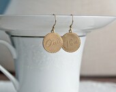 Oui and Non Earrings - French yes and no charms in brass