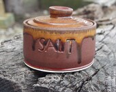 Salt Jar Rustic Fireluster Jar Lidded  Ready to Ship
