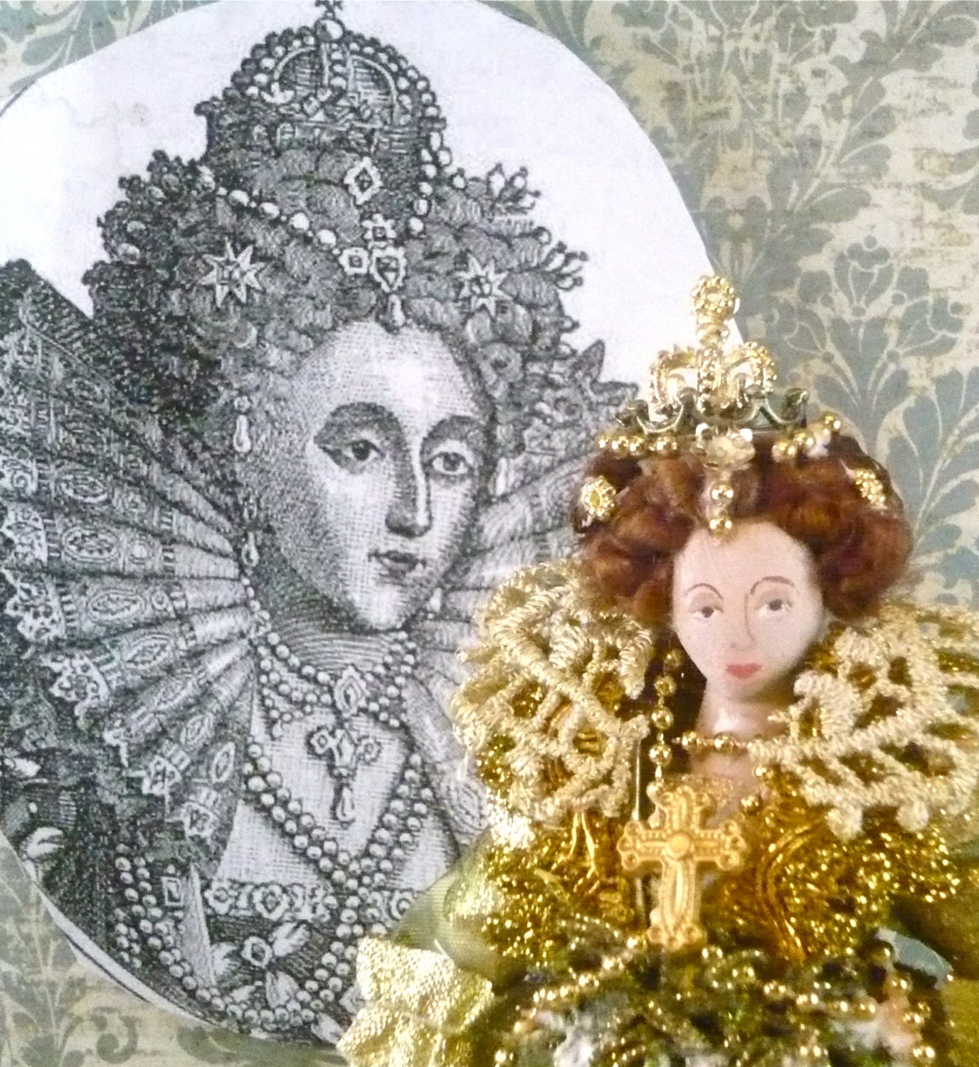 Queen Elizabeth l Doll Miniature Historical Tudor Art Collectible