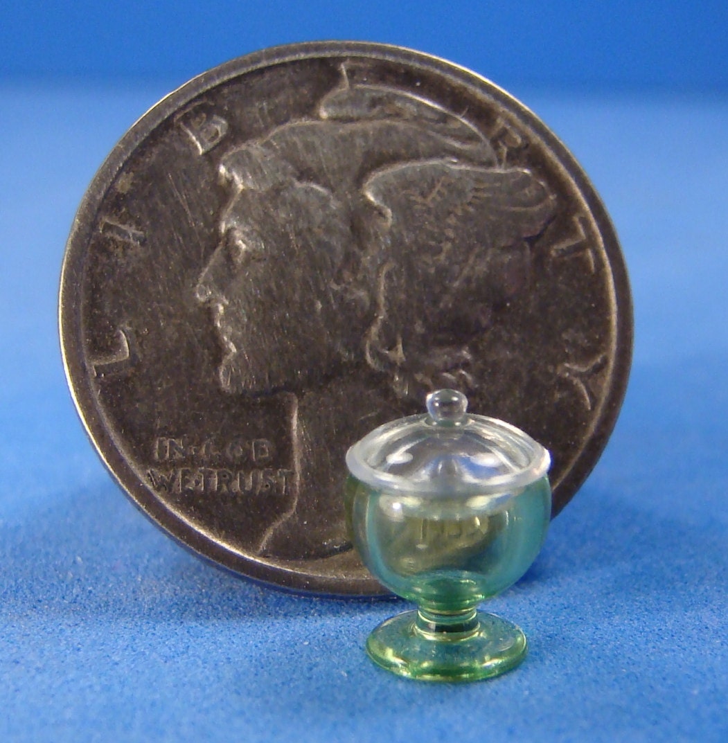 IGMA Fellow Bill Helmer Dollhouse Miniature Lathe Turned Half or 1" Scale Green & Clear Acrylic Box