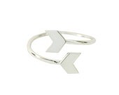 Double arrow ring- sterling silver ring- chevron ring