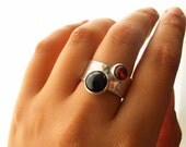 CLOSING SALE Duo- Sterling silver , Onyx and Amber