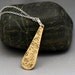 Gold Teardrop Pendant Necklace - Pebbles Texture