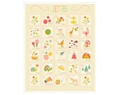 Children's Wall Art / Nursery Decor Letter Spelling Chart 11x14 inch Poster Print
