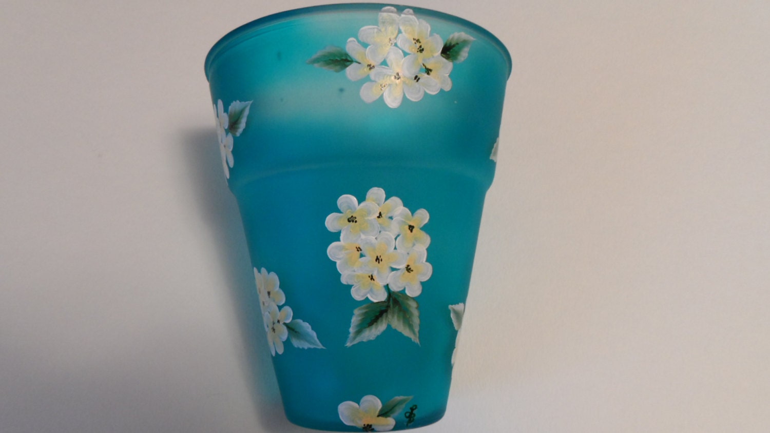 Hydrangeas Flower Pot Hand Painted Hydrangeas Flower Pot