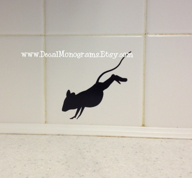 Mouse Jumping Down Vinyl Wall Decal