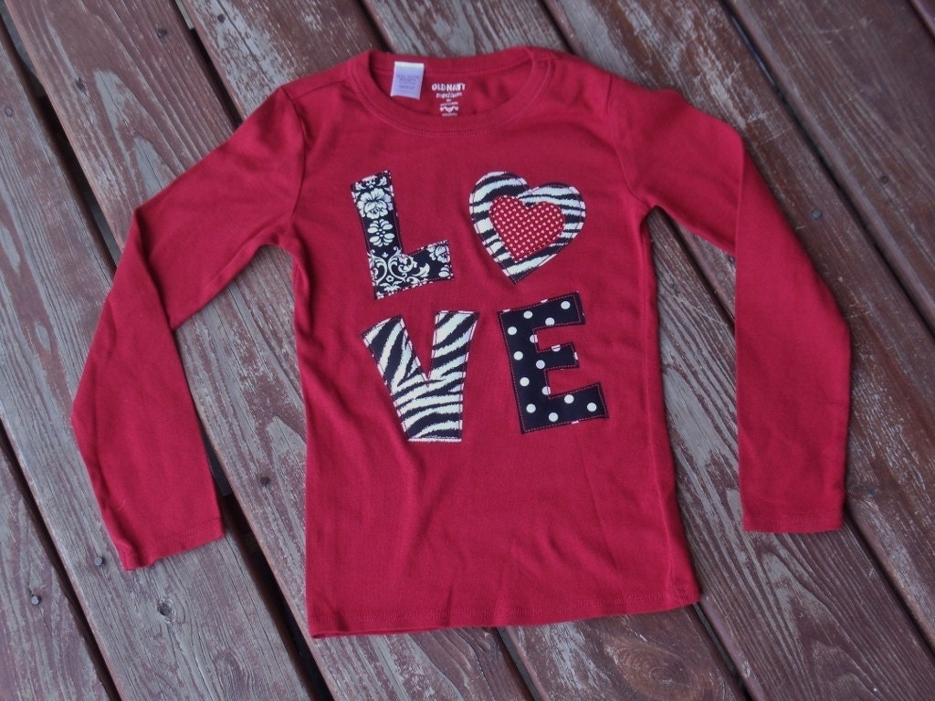Valentines Day "LOVE WILD" collection  Girls tee  size  6-12-18-24 month & 2-3-4-5-6-7-8 with zebra / cheetah / damask / dots