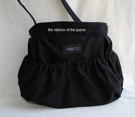 Pleated Bag // Shoulder Purse - Damask in Cavern