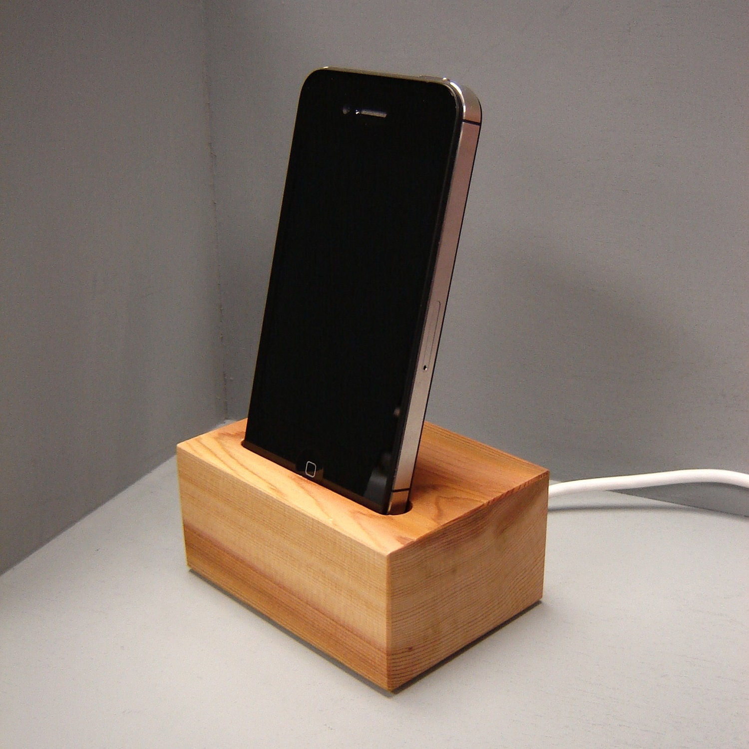 Wood Iphone Dock Station in Western Red Cedar