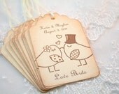 Love Birds Favor Tags Wedding Gift Tags Bird Couple