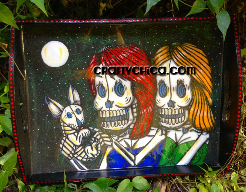 Las Chicas Painted Serving Tray
