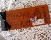 Vintage Book, Altered Book, Butterfly, Mixed Media, Collage, Primitive Book