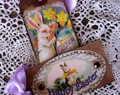 Easter Tags, Easter Decoration, Spring, Rabbit, Bunny, Primitive,  Cottage Chic, cssteam, ofg team