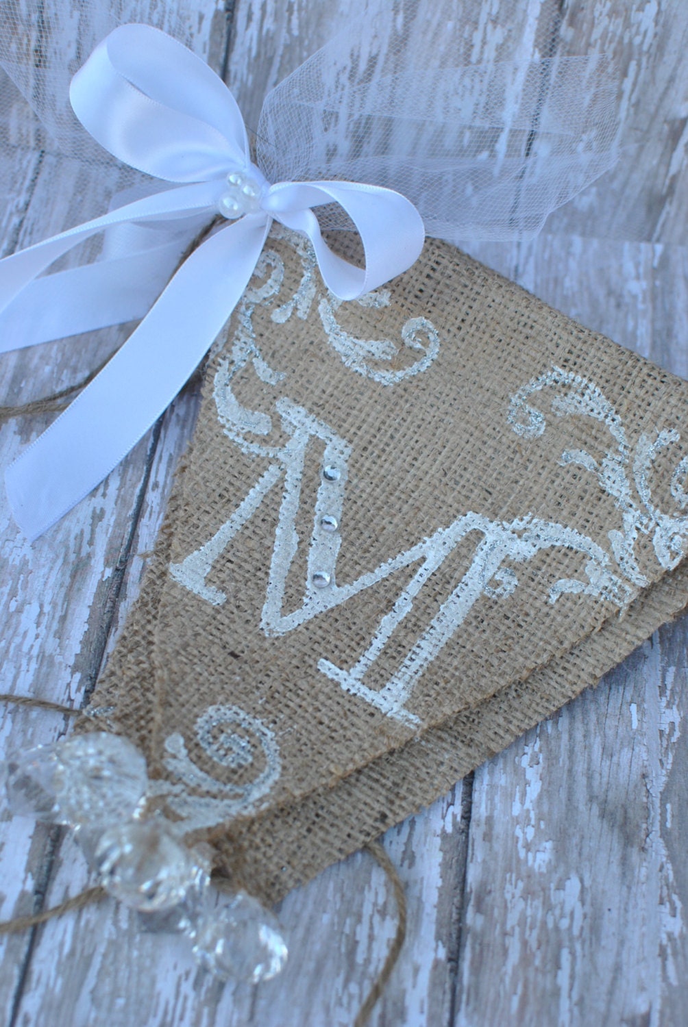 Mr. and Mrs. Custom wedding burlap banner Il_170x135