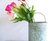 Vintage Galvanized Bucket / Zinc Garden Pail