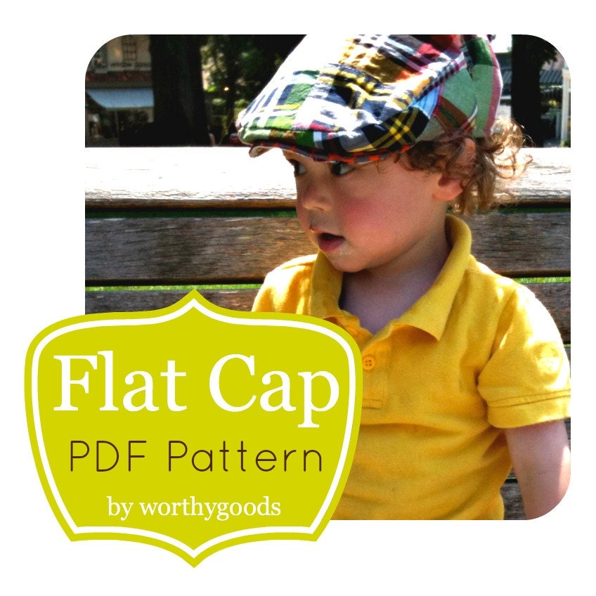 Newsboy Hat PDF Pattern - Boys Baby Toddler Flat Cap in 4 Sizes from 6 Months to Pre-Teen - Childrens Hat Sewing Pattern