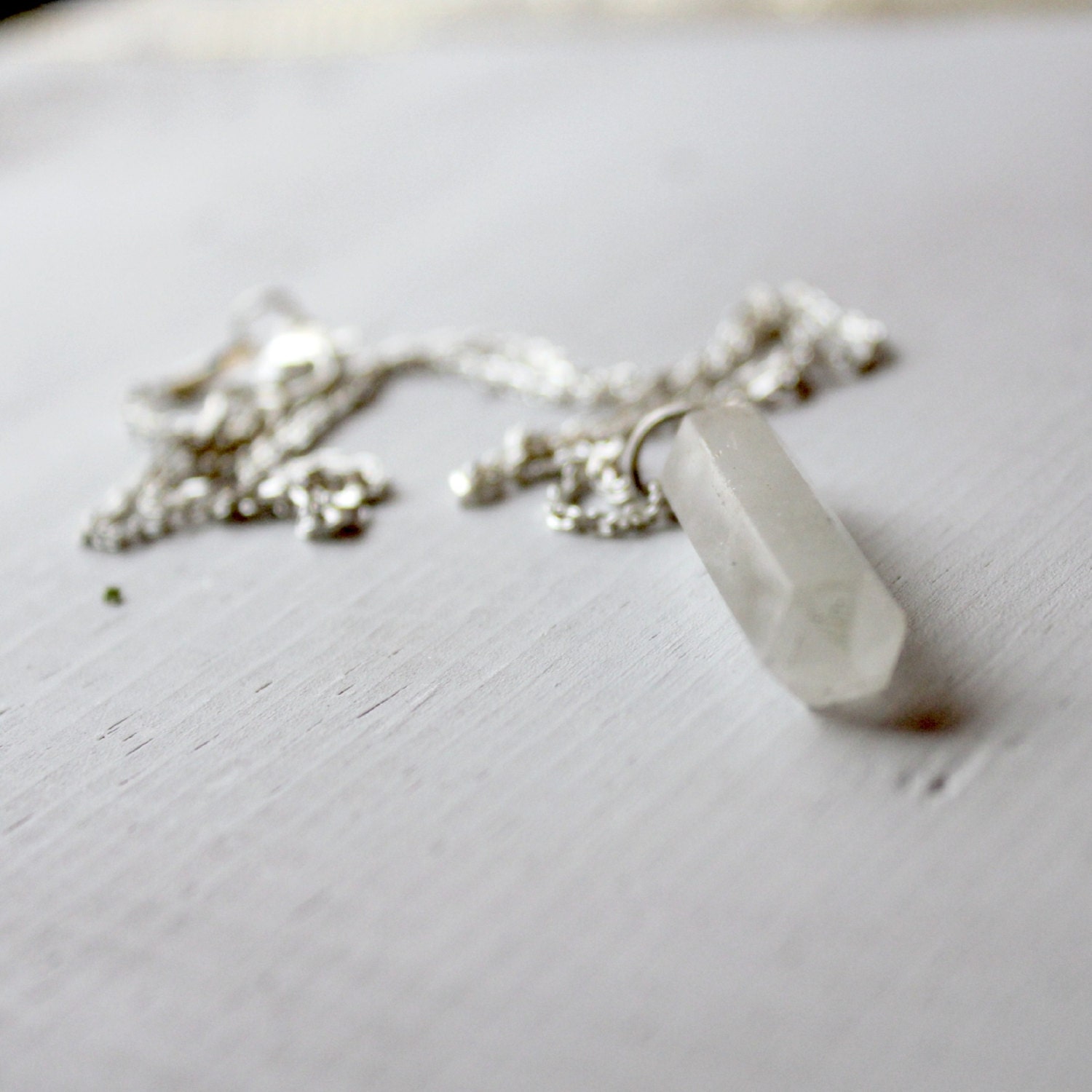Quartz Crystal Pendant Necklace on Gold or Silver 18 inch Necklace Chain