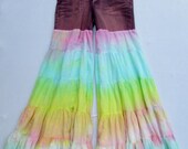 Rainbow Sorbet -Upcycled Gypsy Tie Dye Flare Leg Jeans