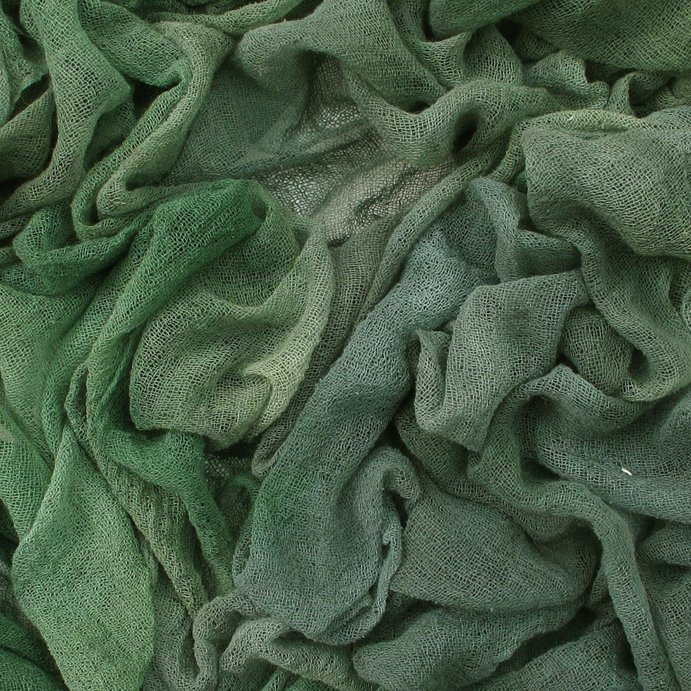 Hand dyed cotton gauze, cotton scrim - khaki, dark green, dark olive, grey, charcoal