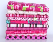 fat quarter color bundle (pinks)--misc. designers--10 pieces--2-1/2 yards total