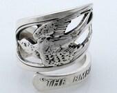 Sterling Silver Spoon Ring Size 8 Swallow of Happiness