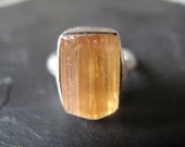 IMPERIAL // Sterling silver ring with raw Imperial Topaz