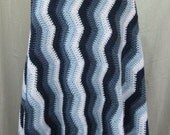 Memphis Blues Ripple Afghan