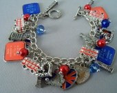 Keep Calm And Carry On London Altered Art Charm Bracelet