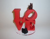 Wedding cake topper - Custom love topper with bunnies
