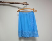 Blue Bird Mini Slip, Vintage 1960s Half Slip, Pillow Tab