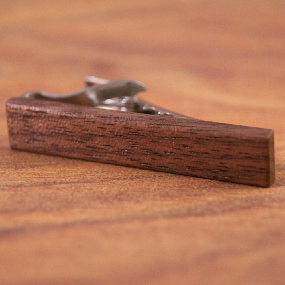 Short Wooden Tie Clip: American Black Walnut - 1.6" long (TB-SWAL)