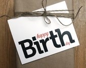 Happy Birthday Card - simple typographic card
