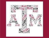 Personalized Texas A & M Art Print University College Dorm Room Aggie
