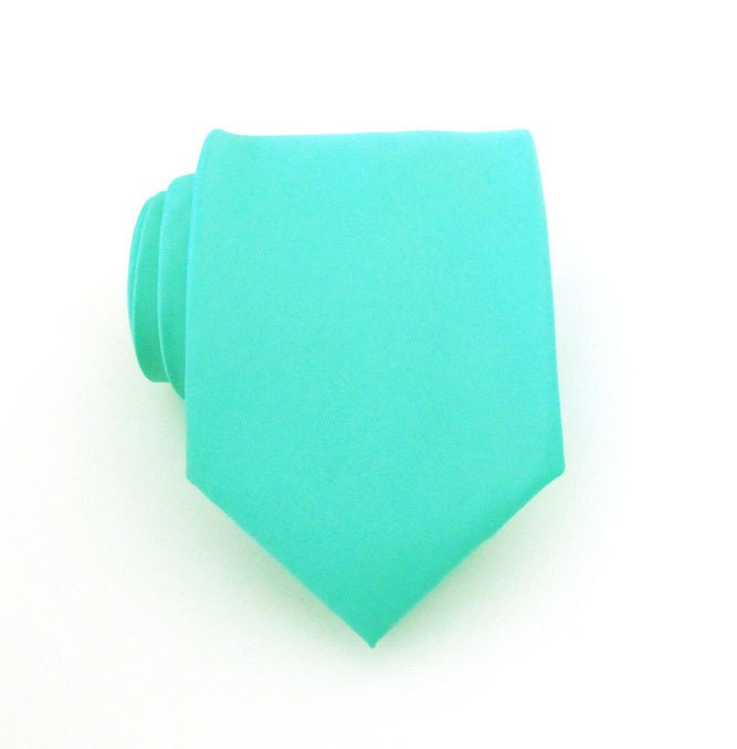 Mens Necktie - Seafoam Green Silk Tie
