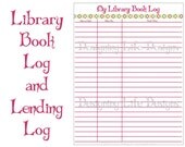 My Library Book Log and My Lending Log - Family Printables for Organizing