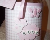 Pink Baby Mason Ball  Bank Jar - Shower - Party - Gift