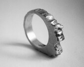 silver sterling wooden ring