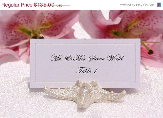 25% off thru Sunday ONLY Pearlized Starfish Place Card Holder, set of 100
