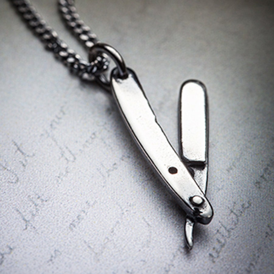 Tiny But Deadly STRAIGHT RAZOR necklace
