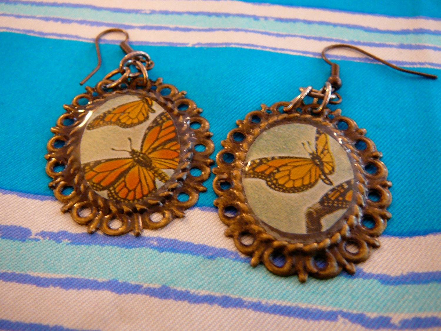 Monarch butterfly earrings