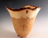 Hand Turned Footed  Wild Cherry Wood Turned Bowl - Father's Day - Wedding Gift