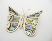 vintage sterling silver mexican butterfly brooch