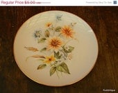 Spring Cleaning Sale Vintage Bread Plate, Yellow Flowers