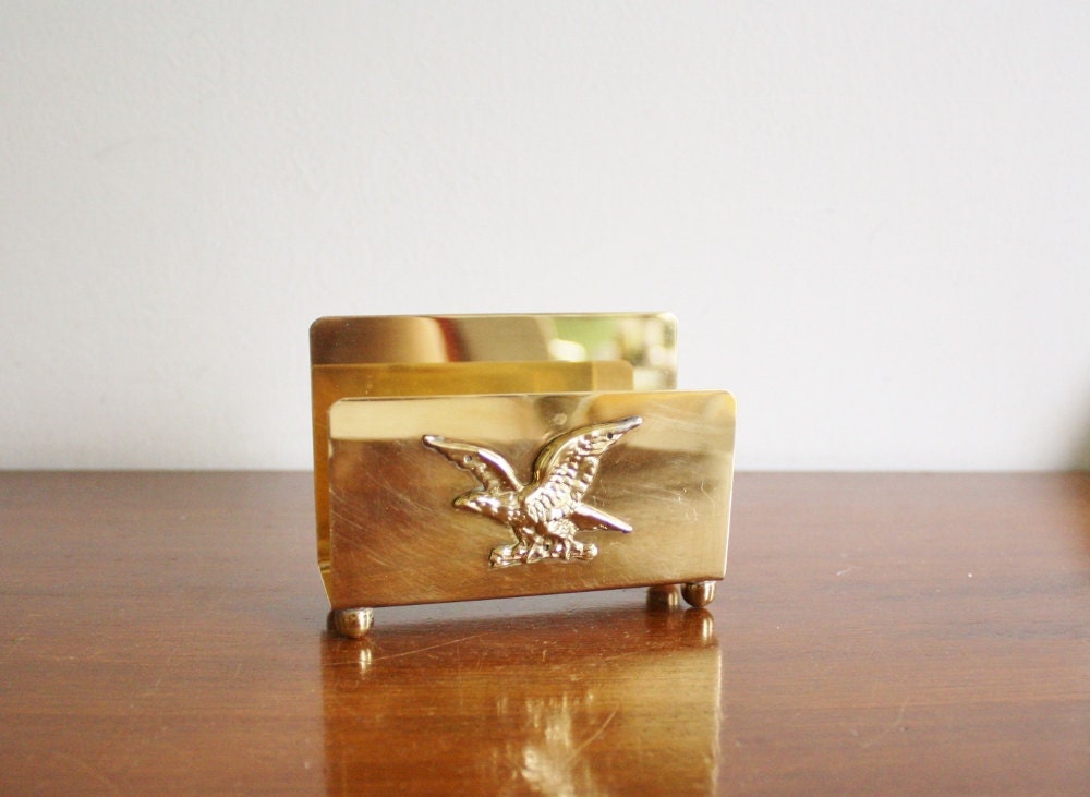 Vintage brass eagle letter sorter or napkin holder
