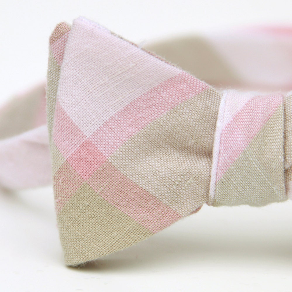 blush & taupe freestyle bow tie