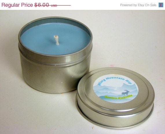 ON SALE Misty Mountain Hop, Soy Candle, Scented Candle, 4 oz, Travel Tin Outdoors, Mountains, Apples, Fresh Air, Woodsy Pine Candle
